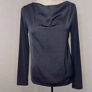 Banana Republic crepe cowl drape neck long sleeve blouse top Size XS